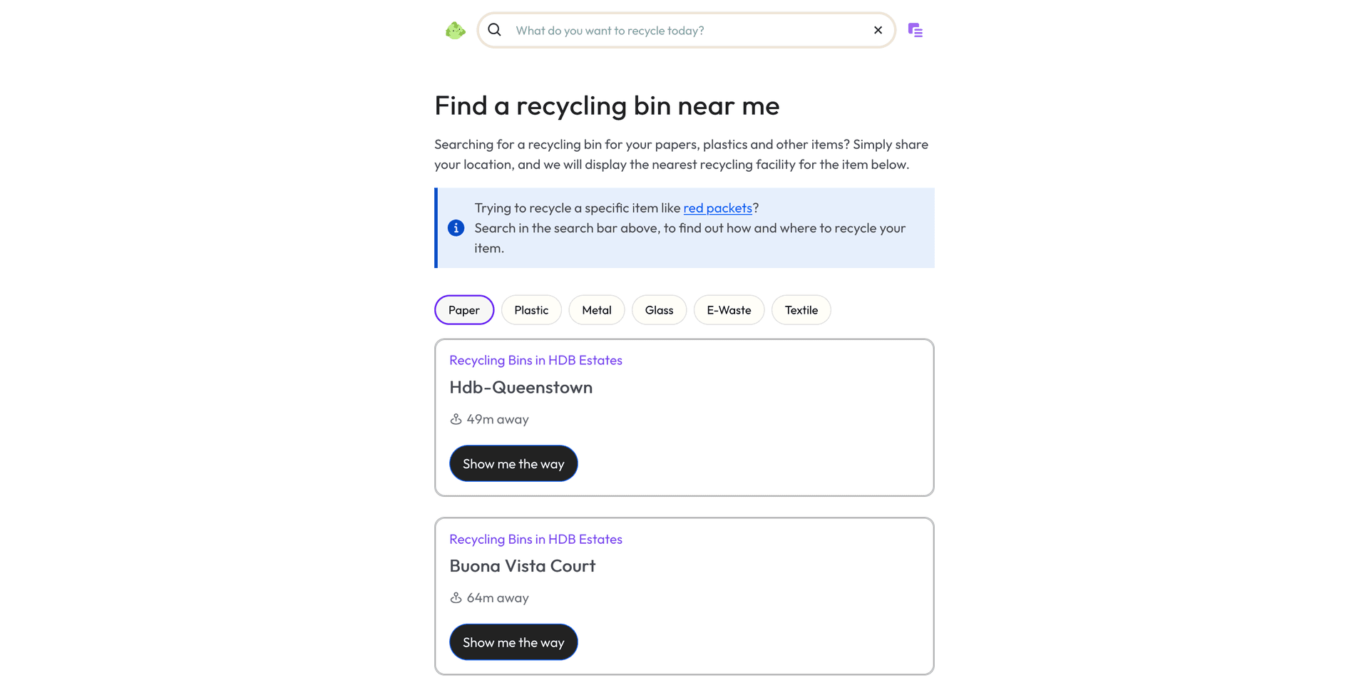 Fig 2. Top recycling facilities near you