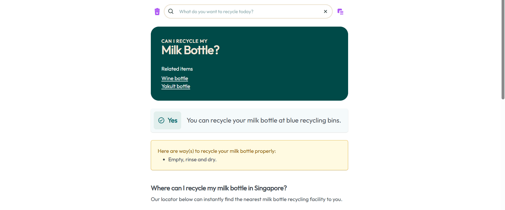 Fig 5. Recycling a milk bottle